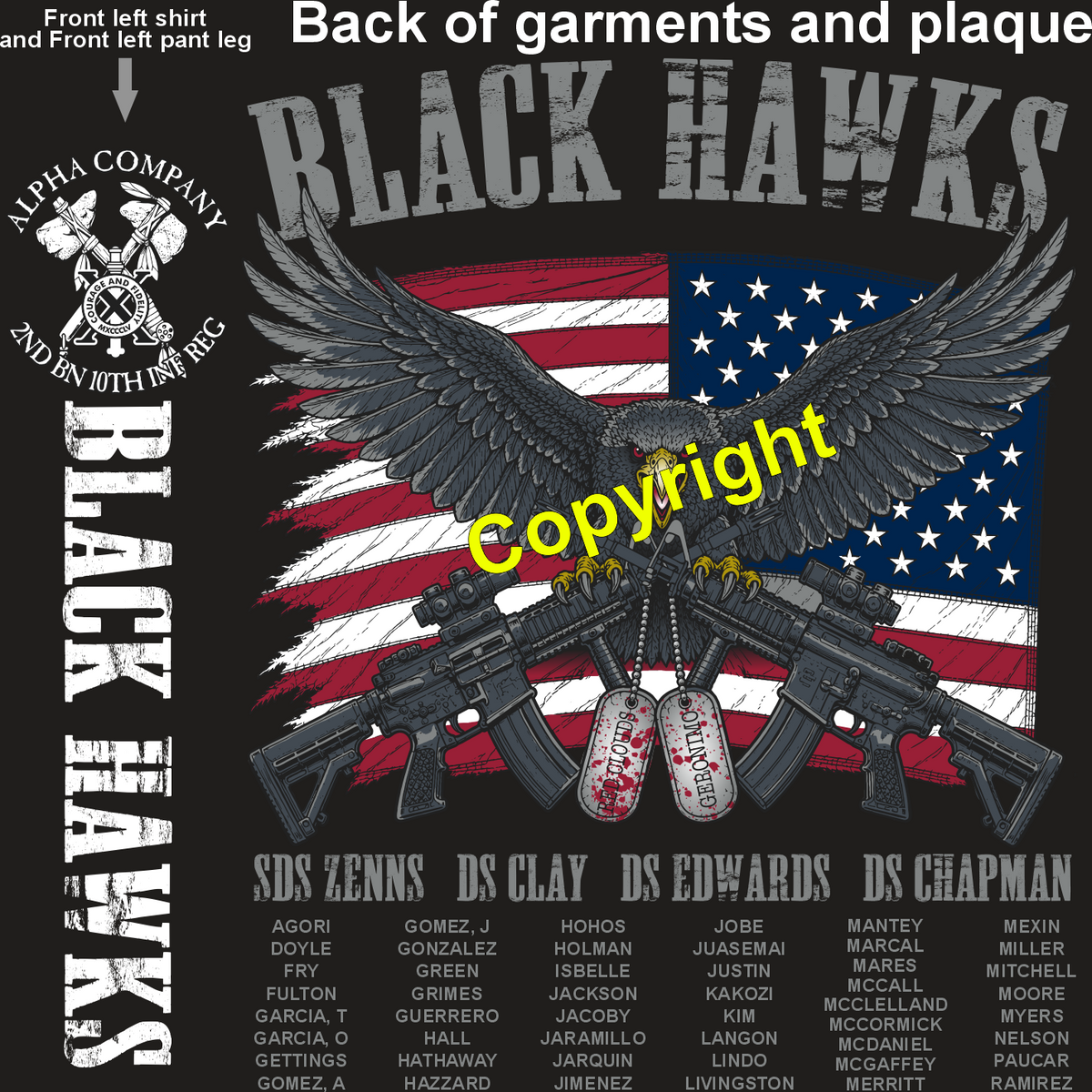 ALPHA 2-10 BLACK HAWKS GRADUATING DAY 8-27-26 PRE ORDERS