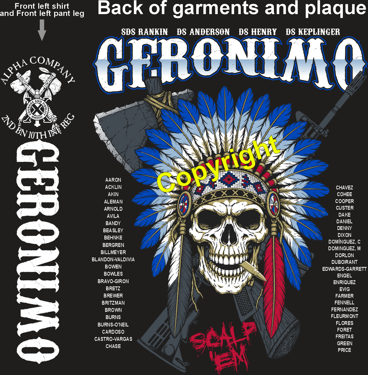ALPHA 2-10 GERONIMO GRADUATING DAY 8-27-26 PRE ORDERS