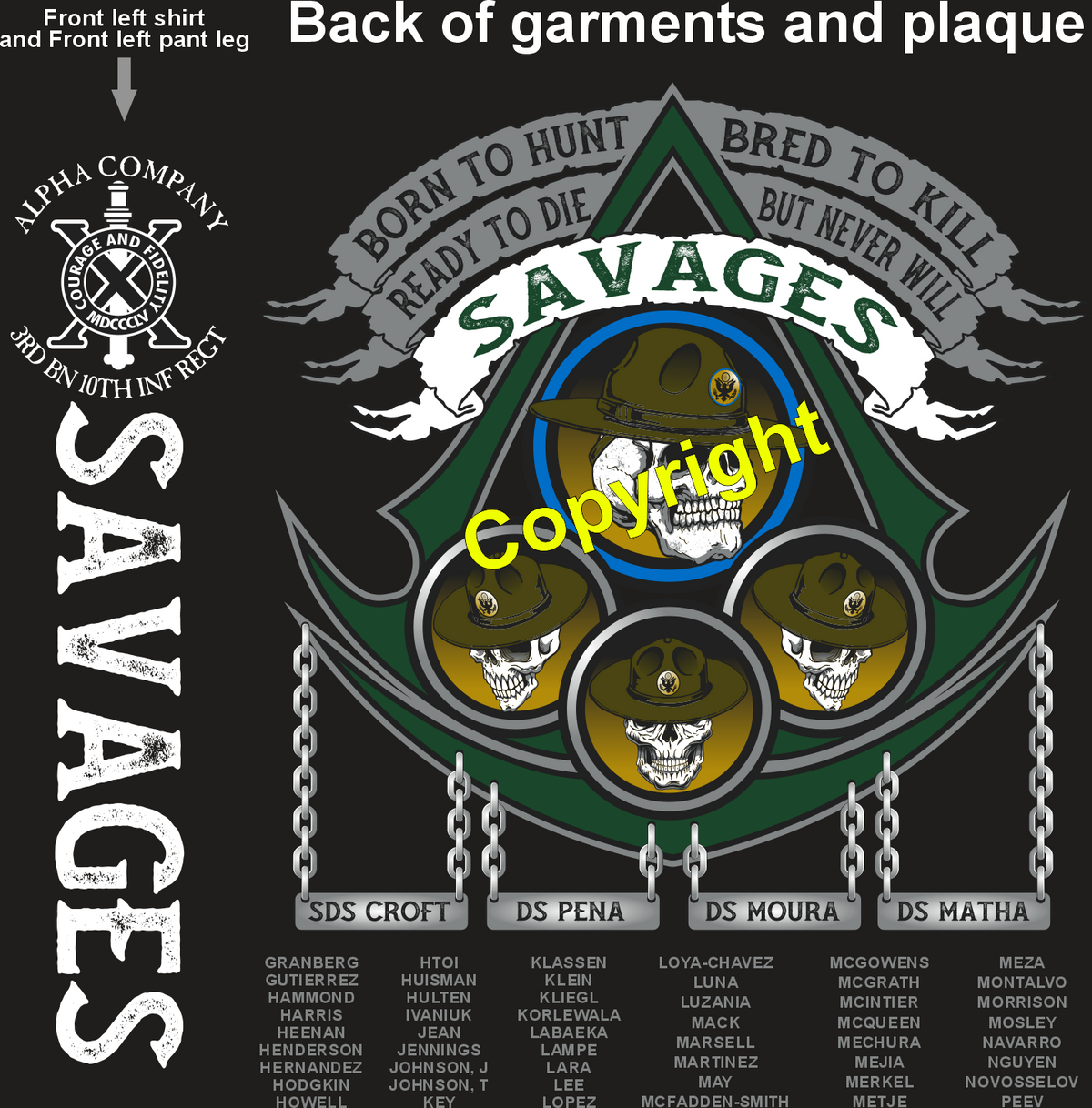 ALPHA 3-10 SAVAGES GRADUATING DAY 9-3-26 PRE ORDERS