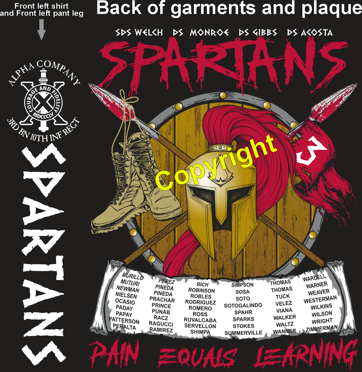 ALPHA 3-10 SPARTANS GRADUATING DAY 9-3-26 PRE ORDERS