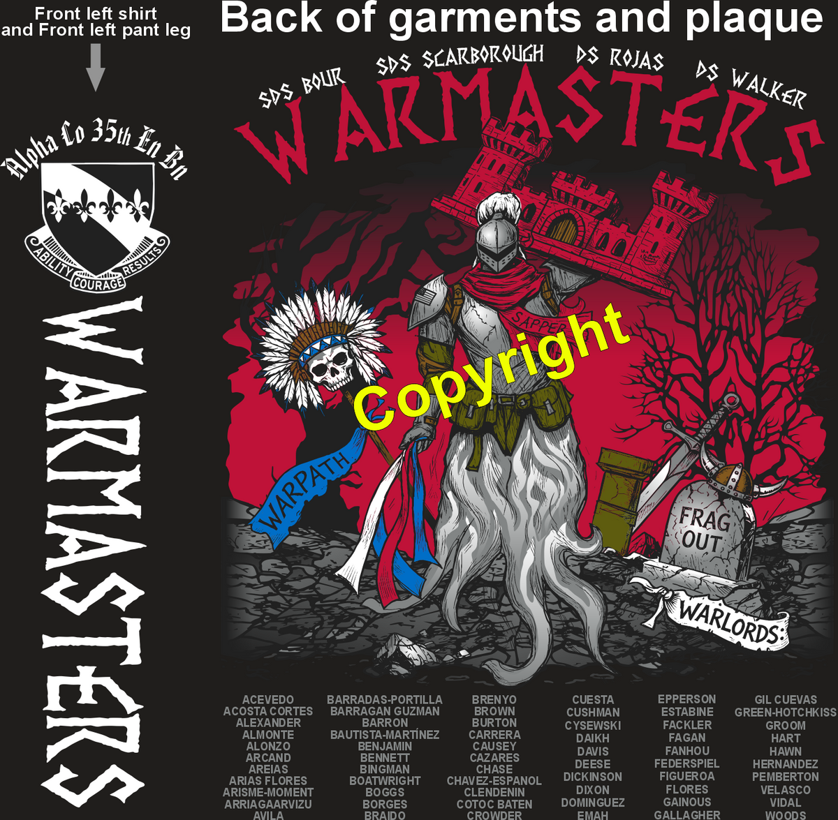 ALPHA 35TH WARMASTERS GRADUATING DAY 11-12-26 PRE ORDERS