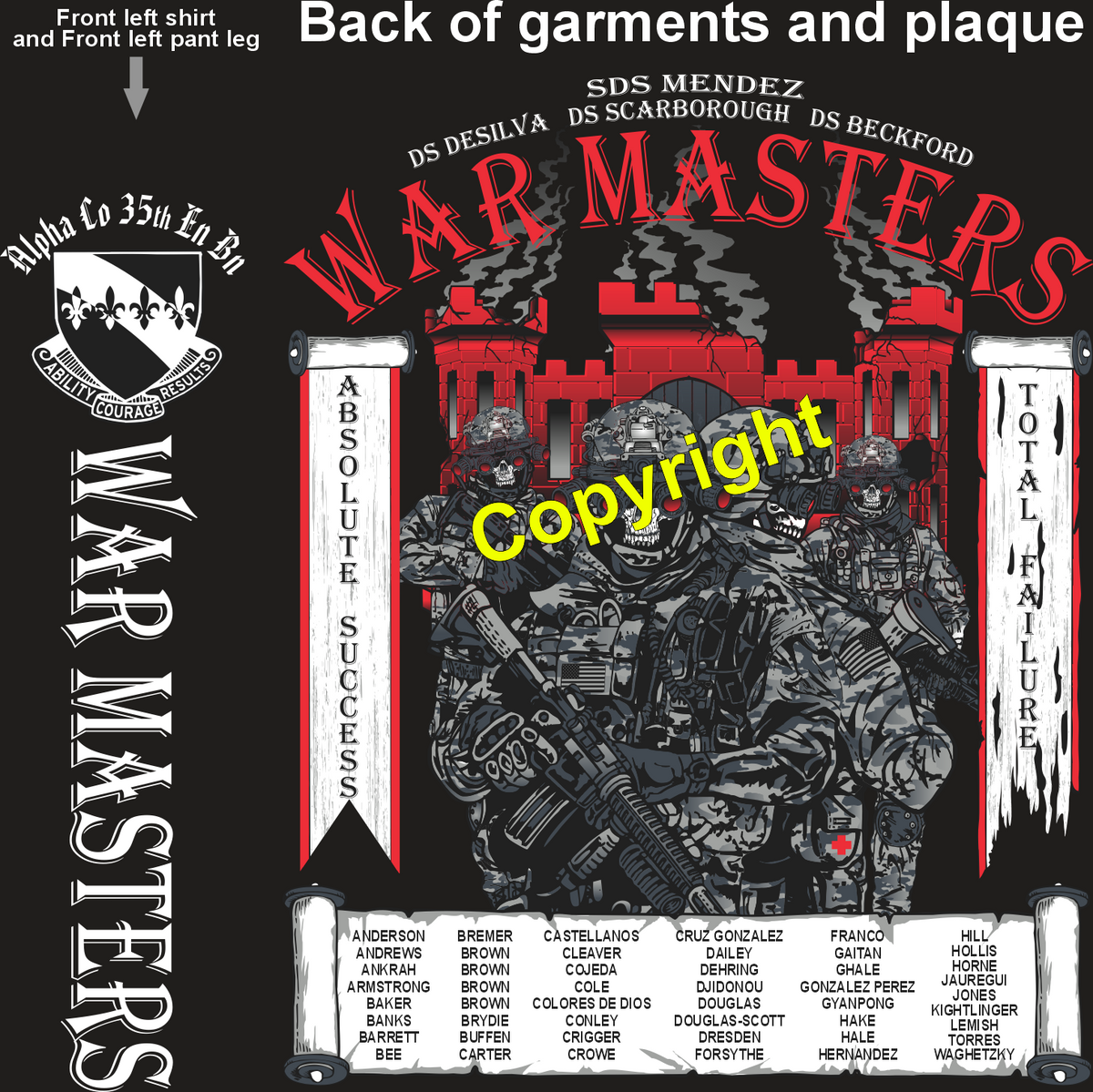 ALPHA 35TH WAR MASTERS GRADUATING DAY 3-26-26 PRE ORDER