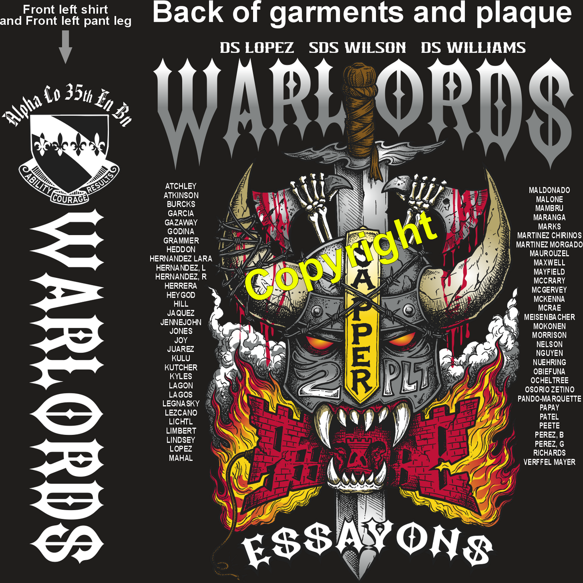 ALPHA 35TH WARLORDS GRADUATING DAY 11-12-26 PRE ORDERS