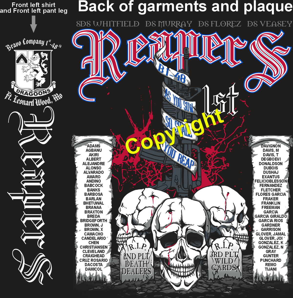 BRAVO 1-48 REAPERS GRADUATING DAY 7-9-26 PRE ORDERS