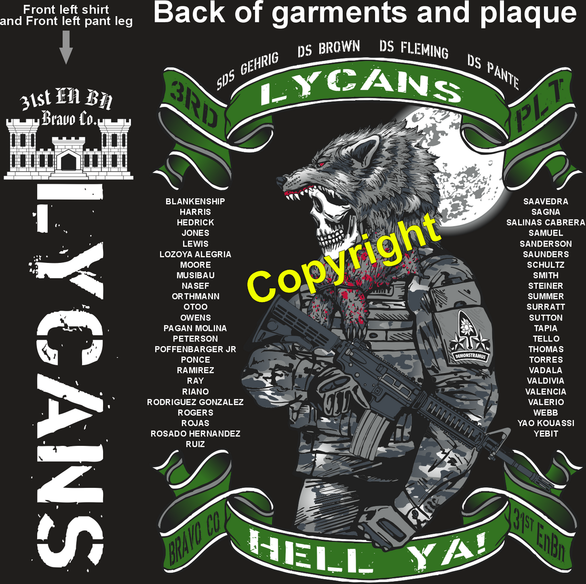 BRAVO 31 LYCANS GRADUATING DAY 6-25-26 PRE ORDERS
