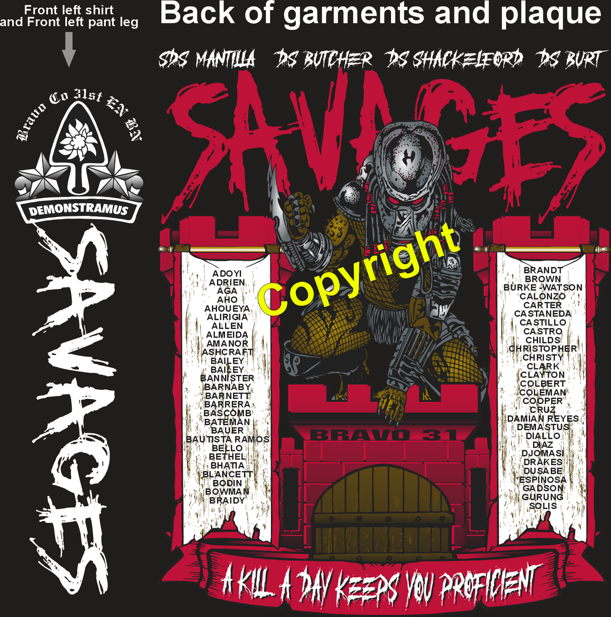 BRAVO 31 SAVAGES GRADUATING DAY 6-25-26 PRE ORDERS
