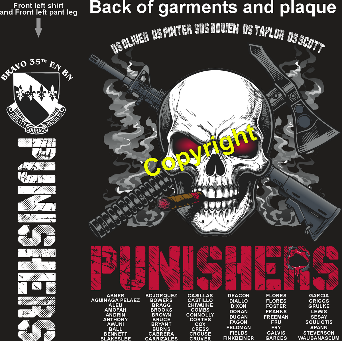 BRAVO 35 PUNISHERS GRADUATING DAY 8-13-26 PRE ORDERS