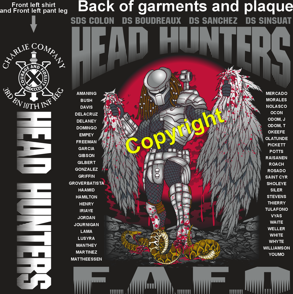 CHARLIE 3-10 HEAD HUNTERS GRADUATING DAY 6-25-26 PRE ORDERS