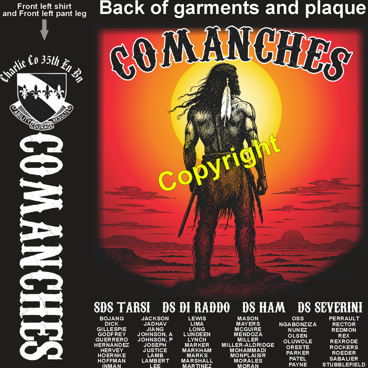 CHARLIE 35 COMANCHES GRADUATING DAY 8-13-26 PRE ORDERS