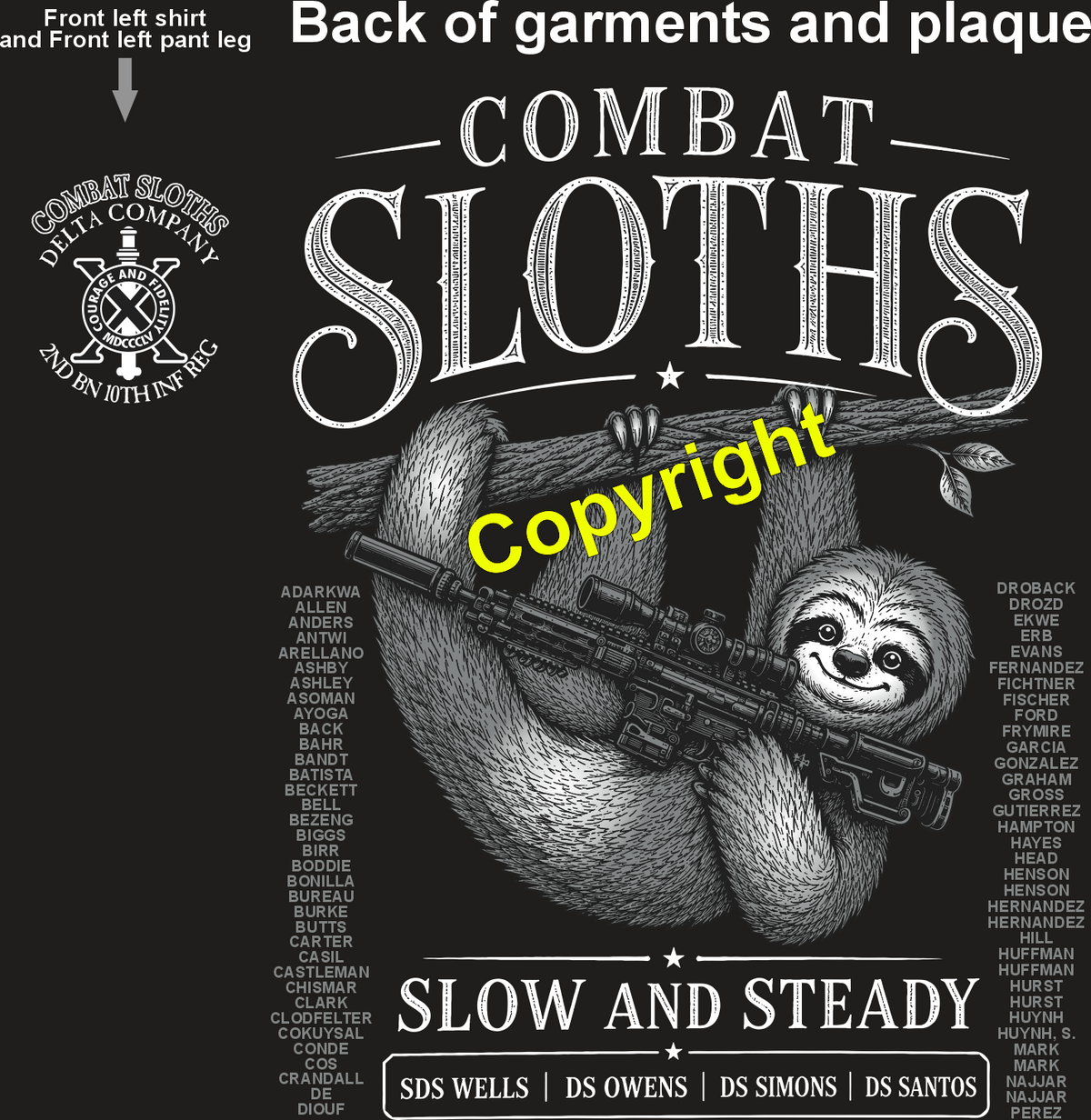 DELTA 2-10 COMBAT SLOTHS GRADUATING DAY 7-30-26 PRE ORDERS