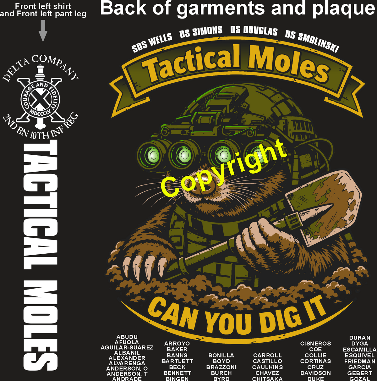 DELTA 2-10 TACTICAL MOLES GRADUATING DAY 10-22-26 PRE ORDERS