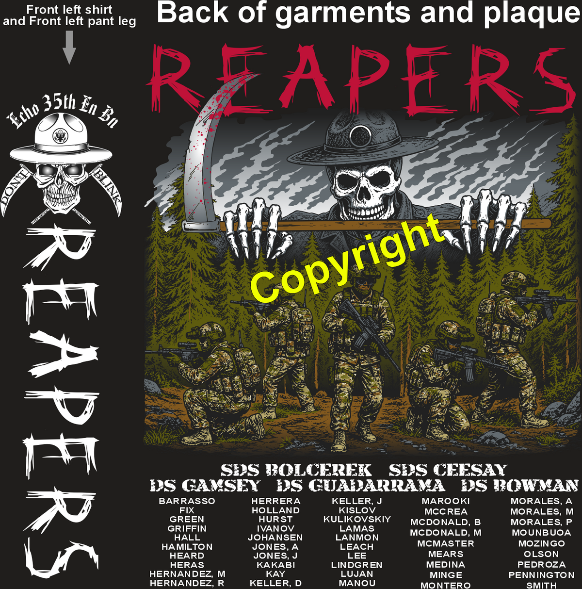 ECHO 35TH REAPERS GRADUATING DAY 9-3-26 PRE ORDERS