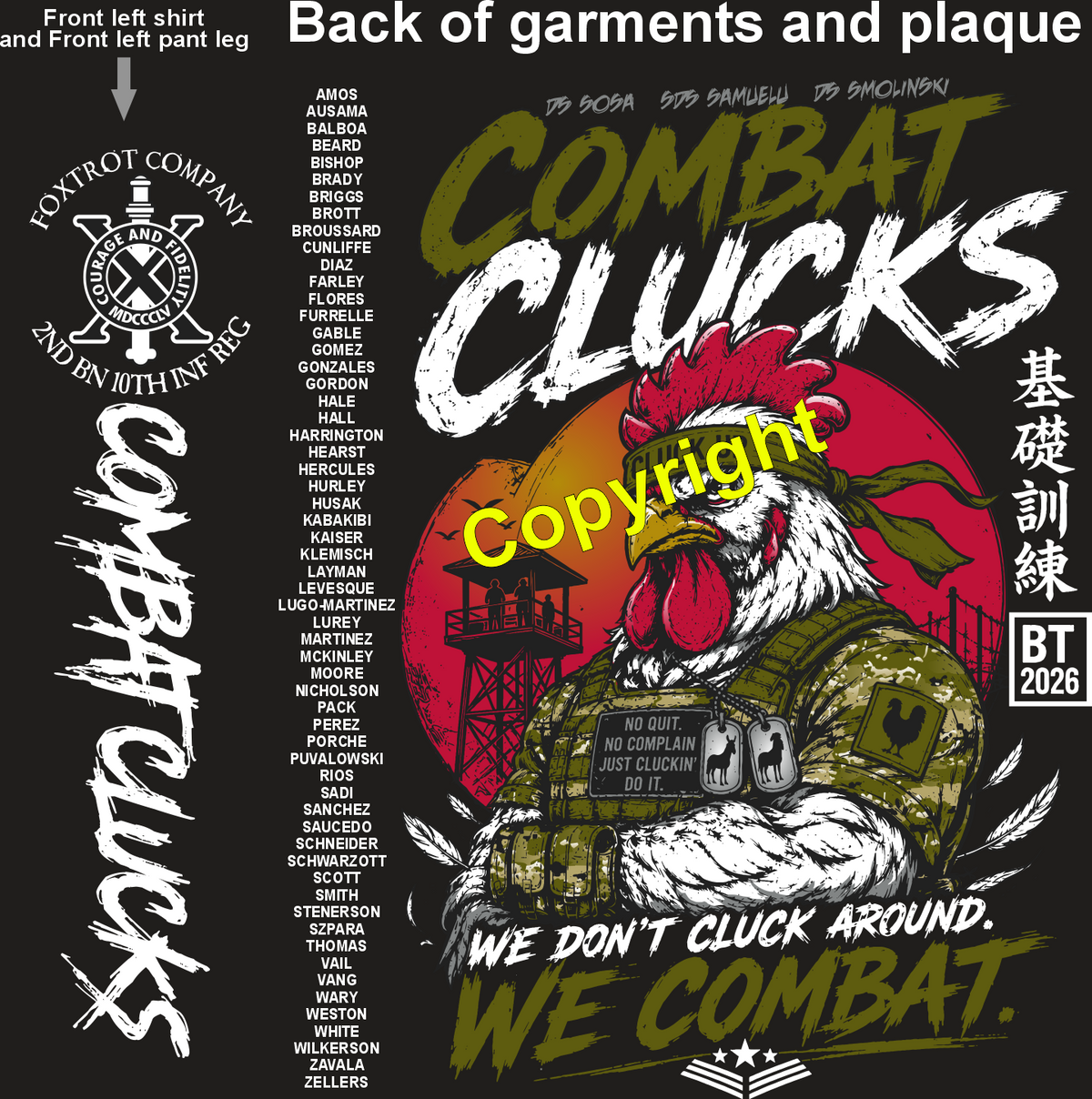 FOXTROT 2-10 COMBAT CLUCKS GRADUATING DAY 8-20-26 PRE ORDERS