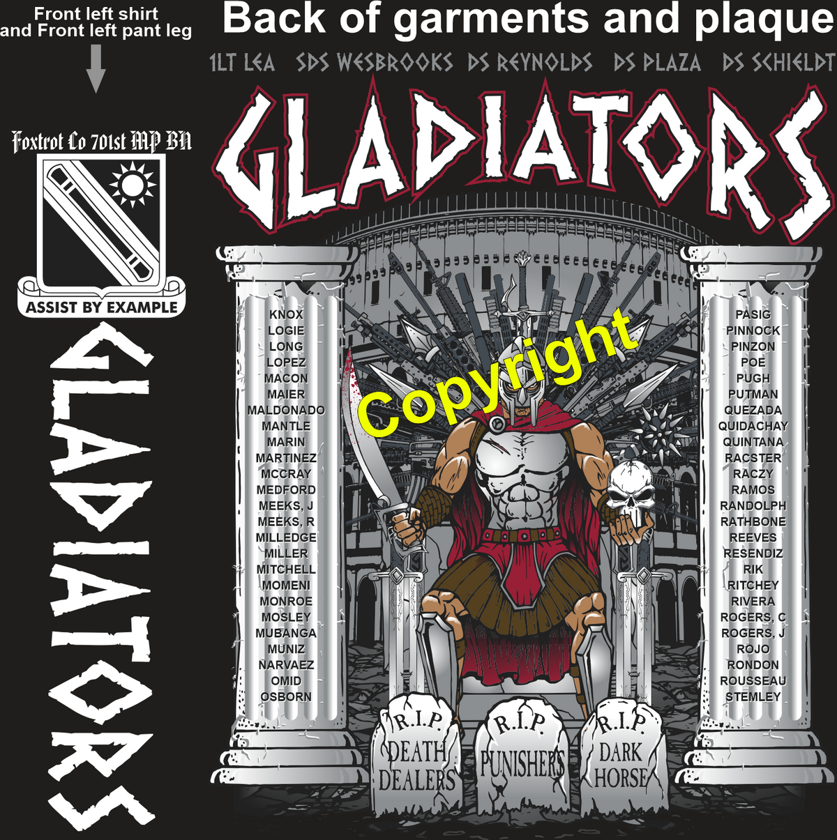 FOXTROT 701ST GLADIATORS GRADUATING DAY 5-15-25 PRE ORDER