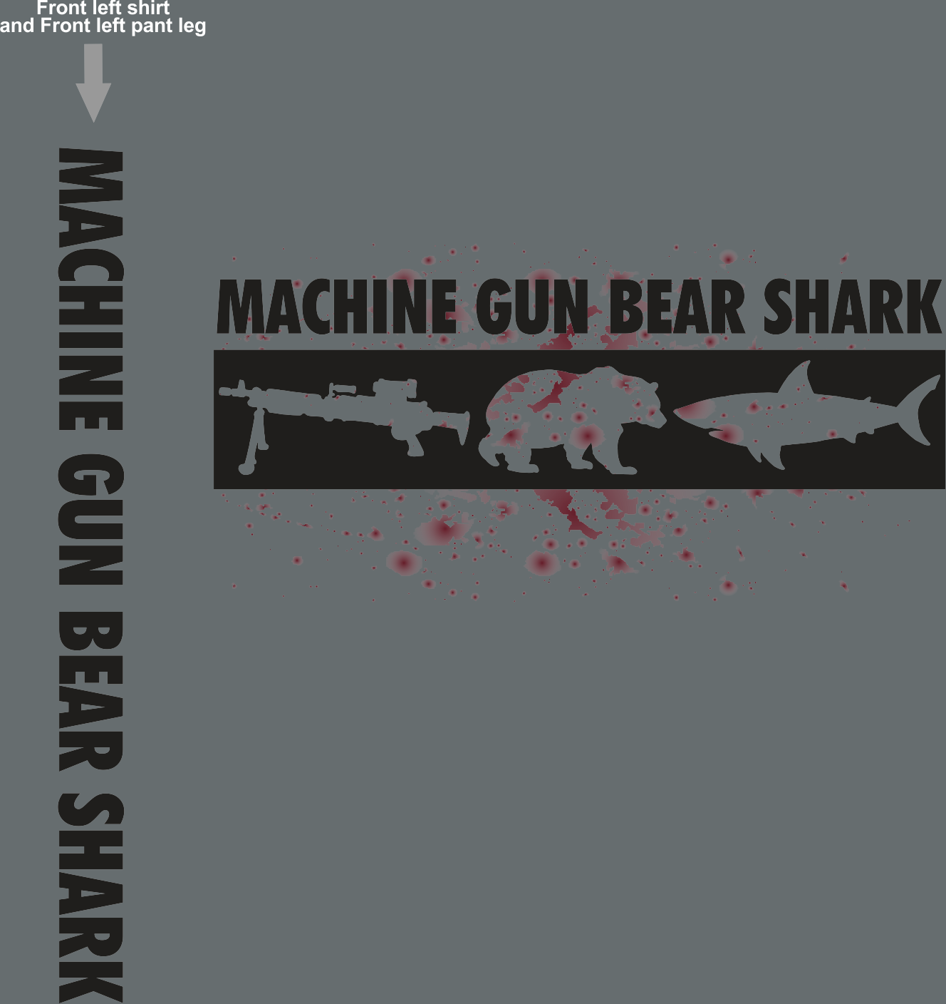 ECHO 795 MACHINE GUN BEAR SHARK GRADUATING DAY 1-19-2016 digital Black Garments